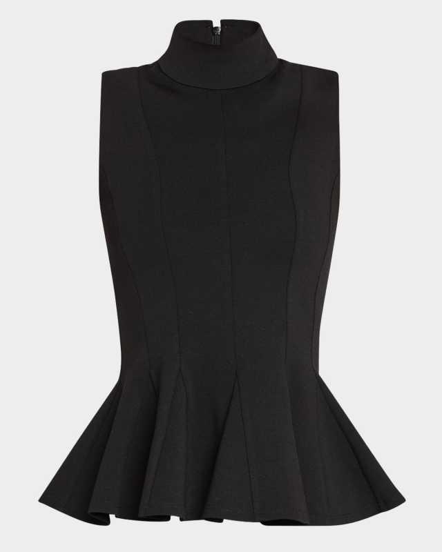 Ismay Turtleneck Sleeveless Peplum Top